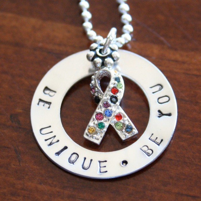 Autism Jewelry Sterling Silver Be Unique Necklace K&S Impressions