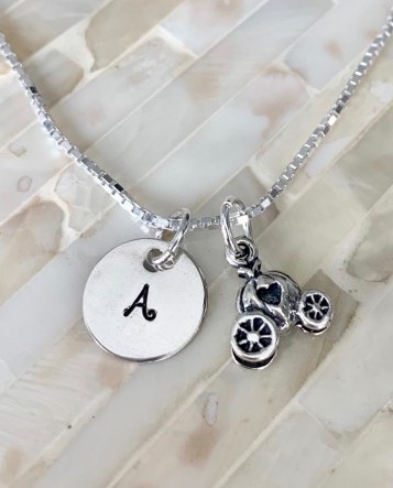 little girl princess jewelry initial necklace gift