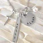 christian mom kids name necklace