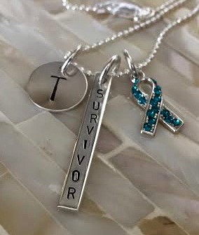 ovarian cancer survivor Necklace- Bar Charm