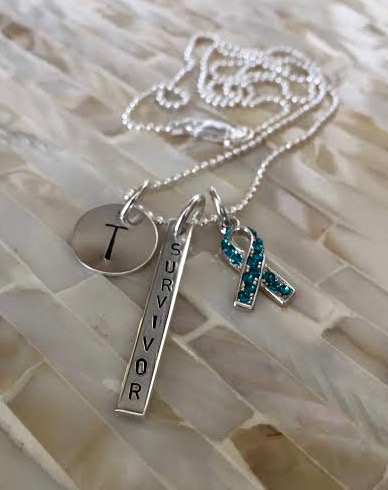 Survivor Initial Necklace- Bar Charm