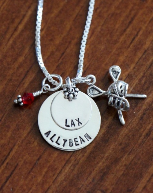 Lacrosse LAX Player Name Necklace