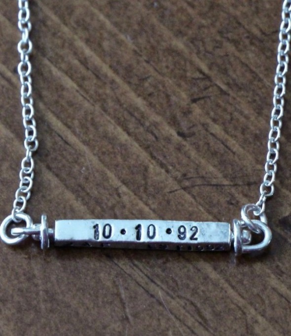 Four Sided Bar Necklace- Horizontal Bar Necklace