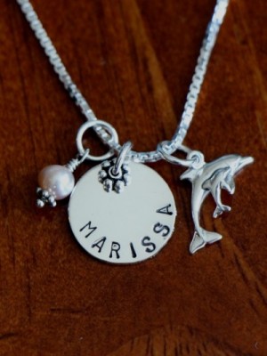 Dolphin Name Necklace- Beach Jewelry