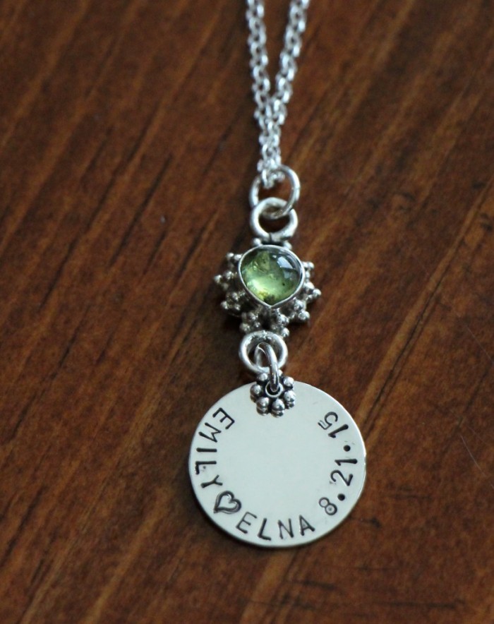 gemstone name charm mothers anniversary necklace