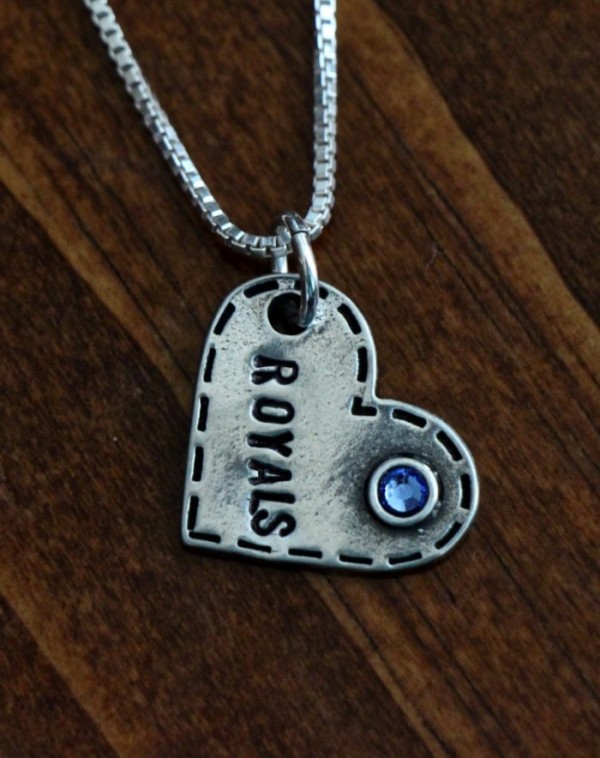Heart Name birthstone necklace