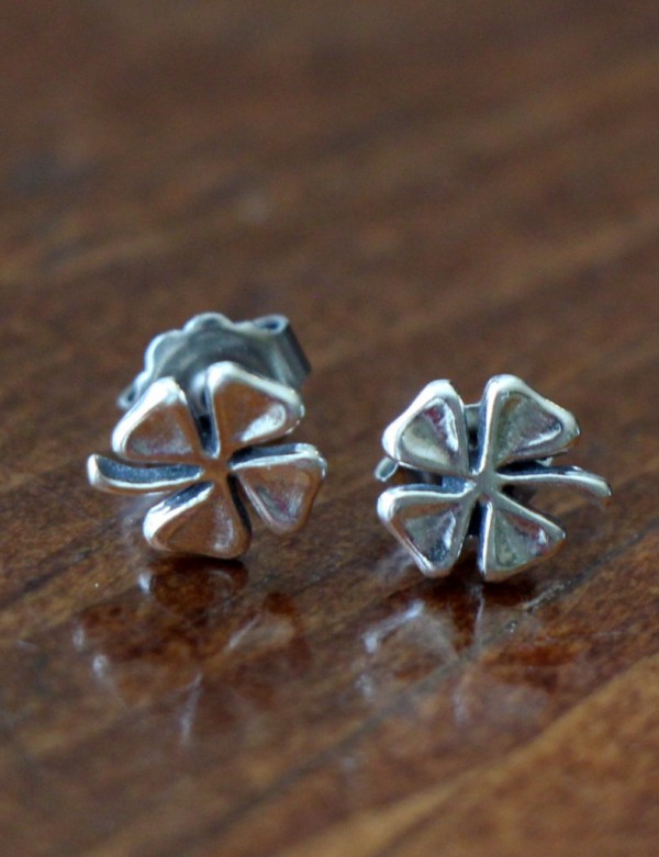 Irish Four Leaf Clover Stud Earrings
