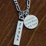 Moon and Back personalized name necklace