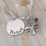 Irish shamrock name necklace clover