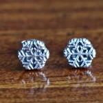 Snow Flake Earrings- Sterling Silver Studs