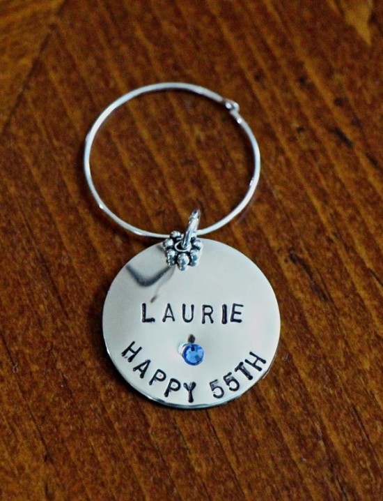 Personalized Wine Charm Birthday gift