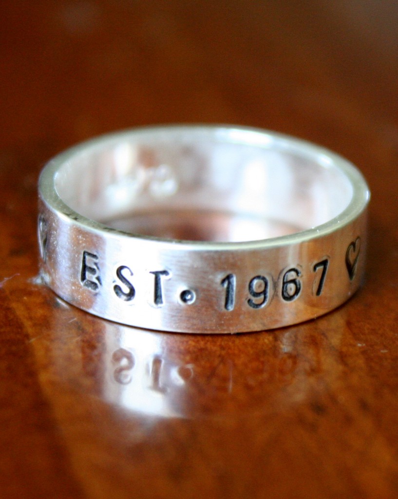 Anniversary Date Name Ring- Thick Band