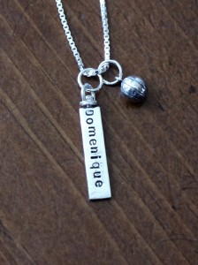 Basketball player Name necklace wife coach gift