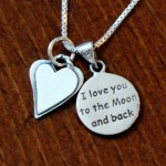 Heart love you to moon and back necklace