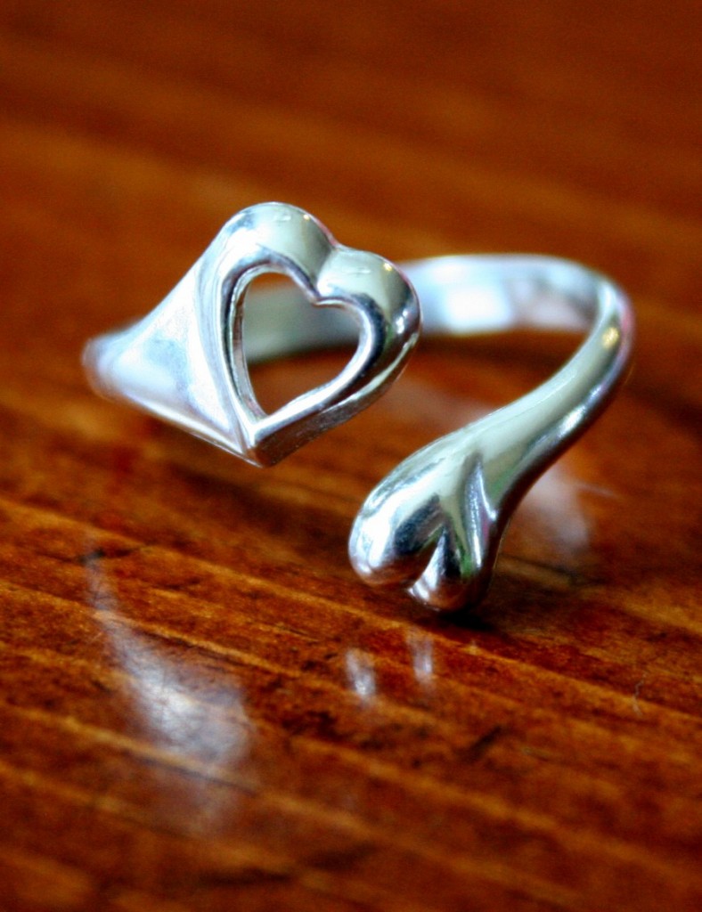 tow Heart ring couples promise ring