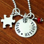 Autism puzzle name necklace