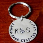Name Initial Keychain- Fathers Keyring
