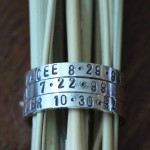 mom of three name date ring stackable