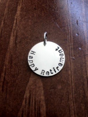 Happy Retirement personalized charm