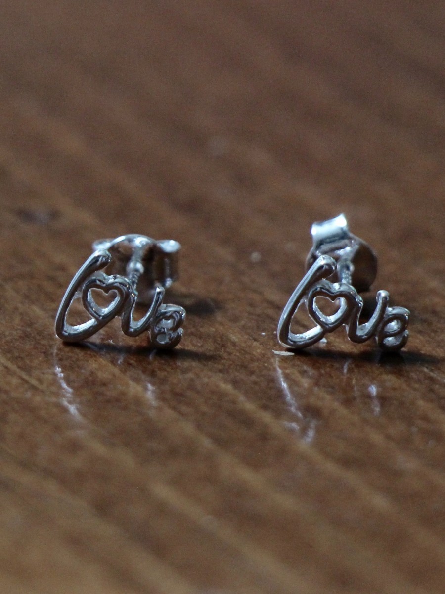 Love couples wedding anniversary stud earrings- sterling silver