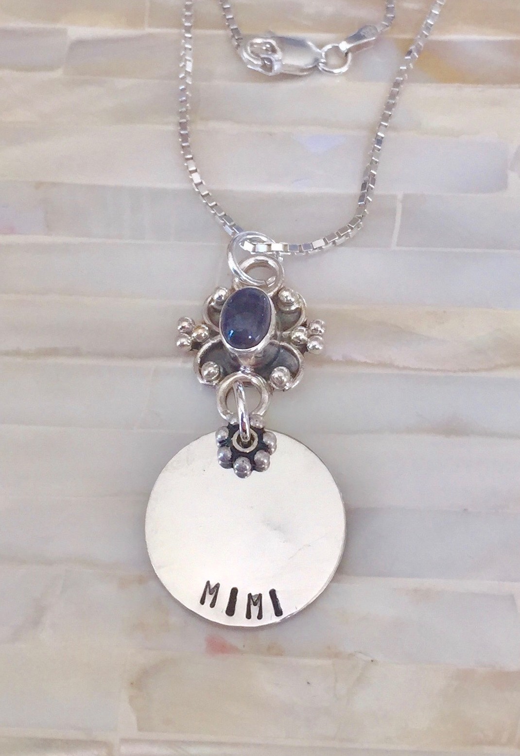 Grandma personalized Gemstone Necklace- Mothers Necklace