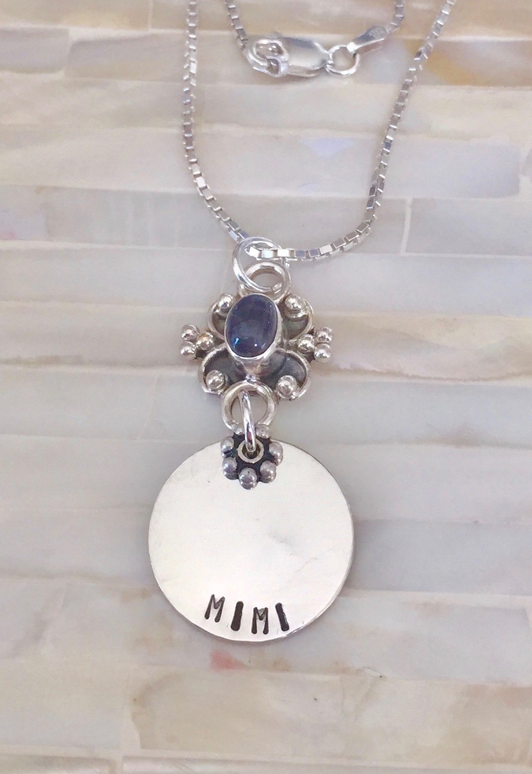 Grandma personalized Gemstone Necklace- Mothers Necklace