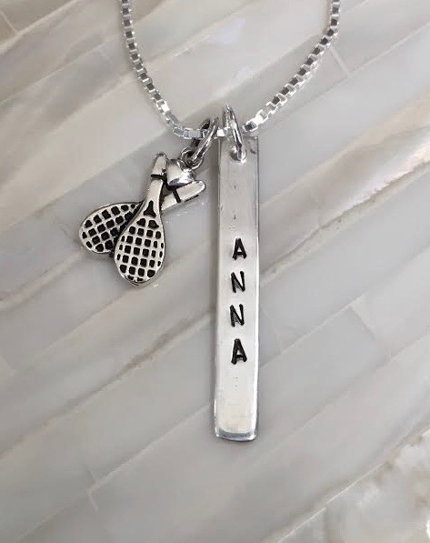 tennis player necklace gift personalized