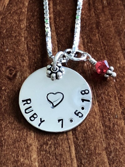 baby name and birthdate necklace