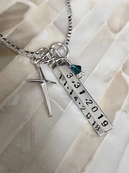 First communion gift sacrament date necklace