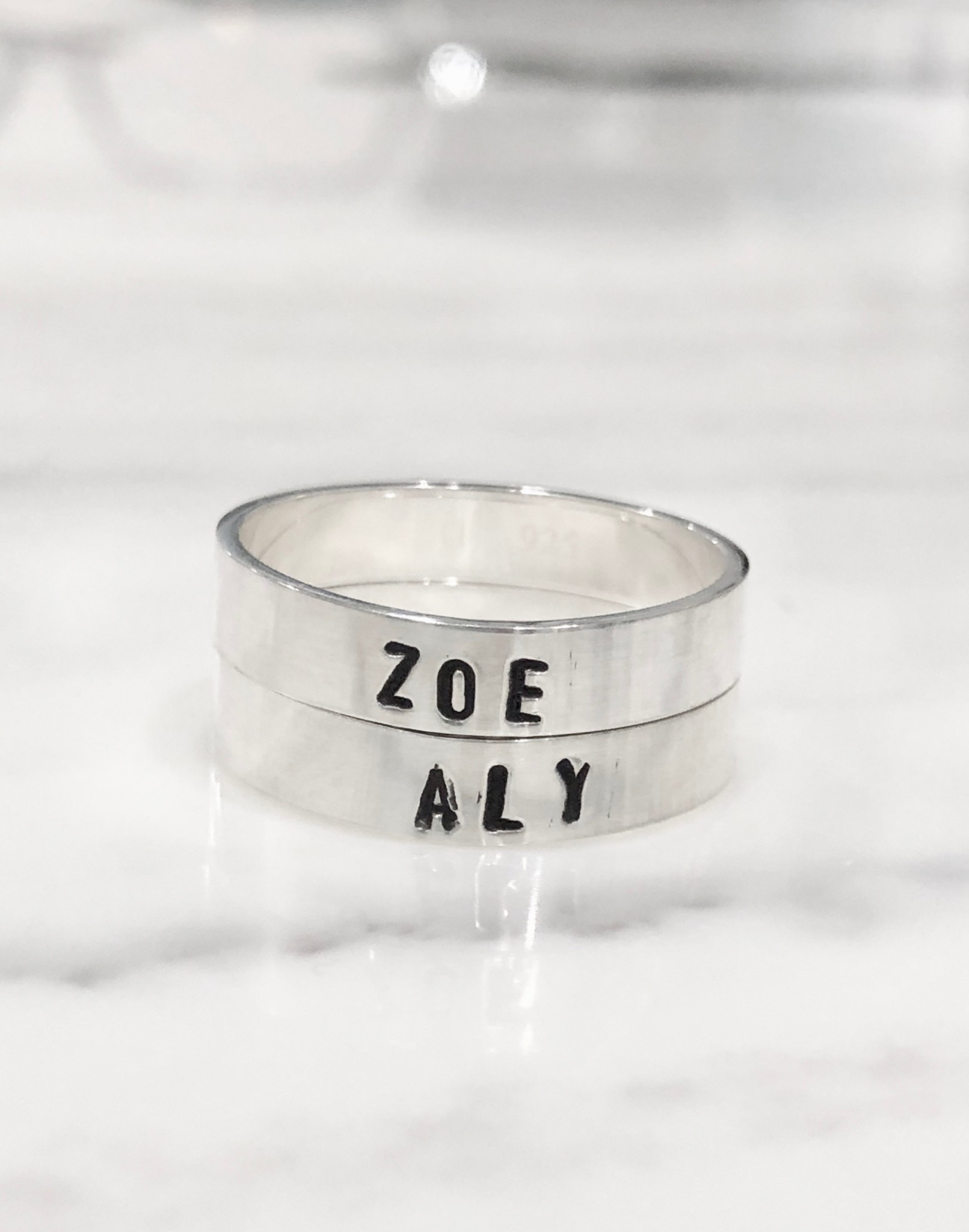 Name Stackable Personalized Rings- Mothers- Daughter- Graduation- Couples