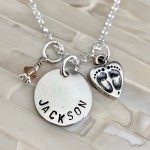 surrogate adoption gift baby name necklace