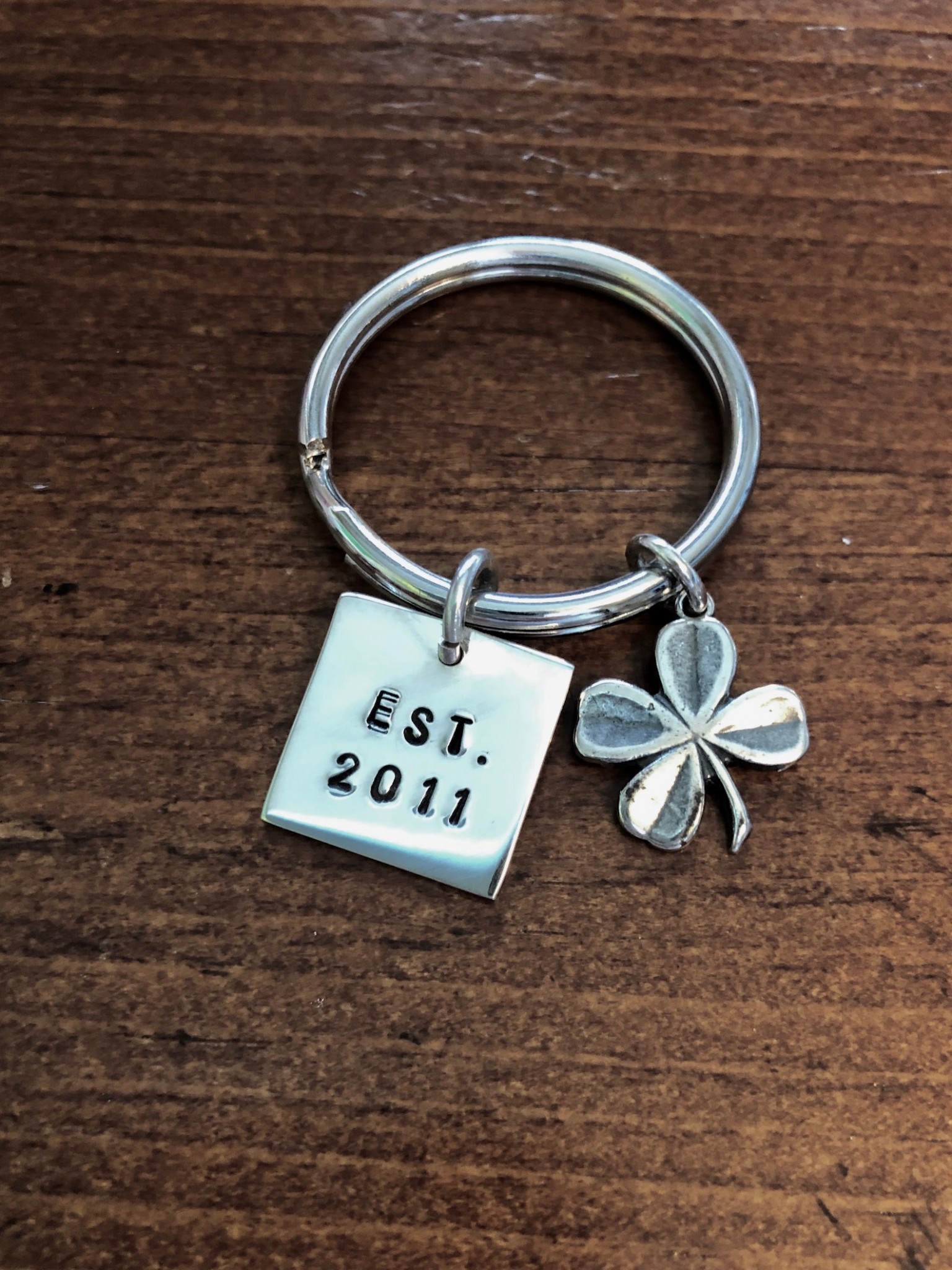 Irish Personalized Anniversary wedding Keychain gift- sterling silver