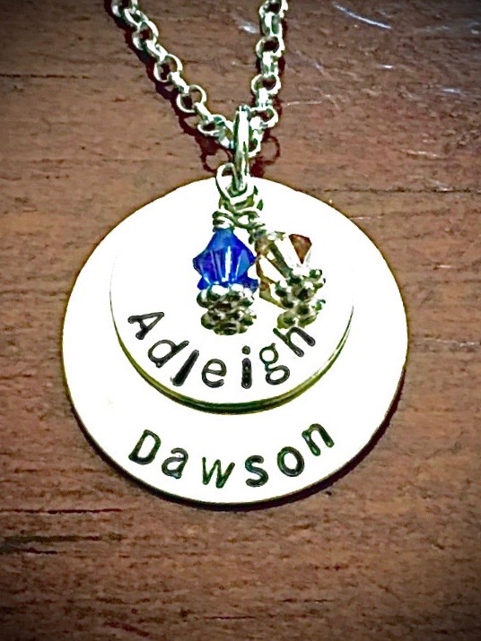 mom of two kids name necklace