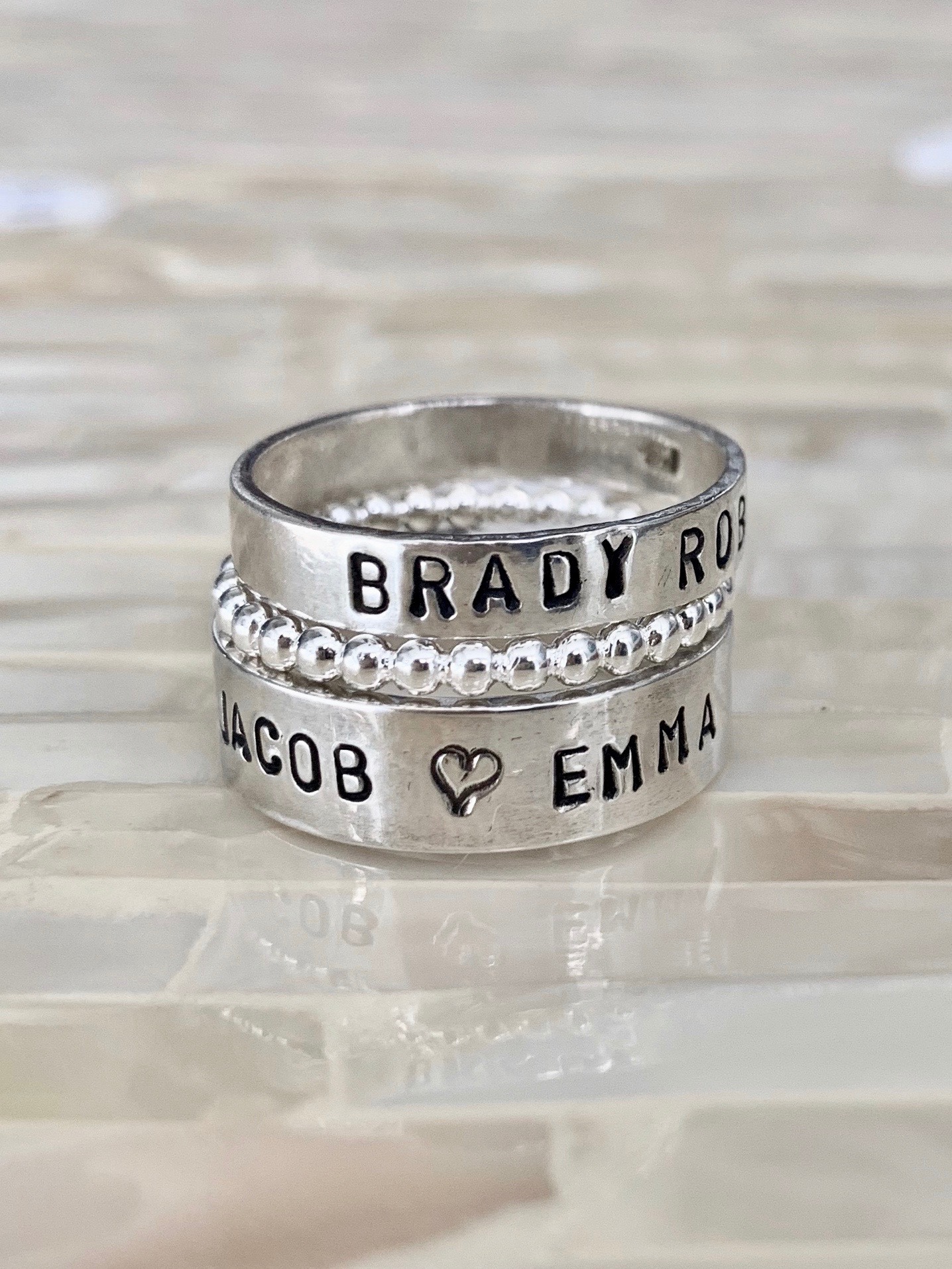 Mothers ring kids name personalized gift