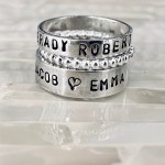 personalized beaded name rings set of three rings