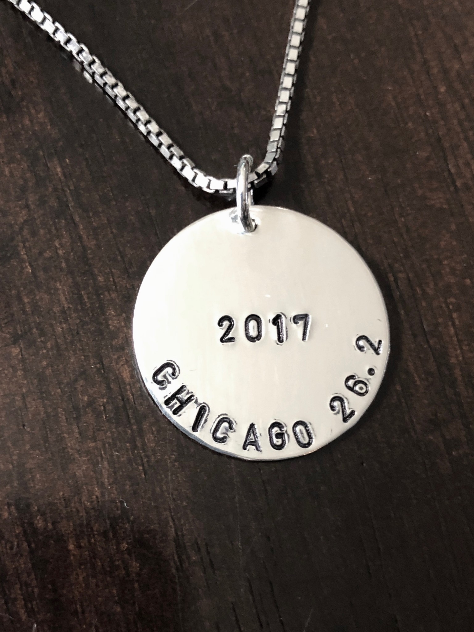 Runner Date City Personalized Necklace- Sterling Silver- Half marathon