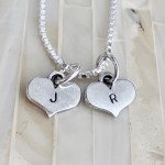 personalized couples initial heart necklace anniversary gift