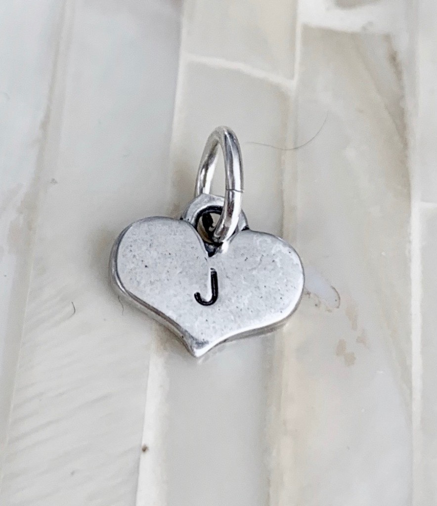 personalized initial heart charm