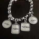 kids name charm bracelet gift for mom or grandma