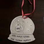 family name personalized snow globe Christmas ornament
