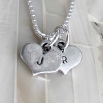 Couples Initial heart Necklace- Mothers Heart Necklace