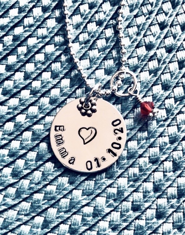 mothers personalized baby name birthdate Birthstone necklace gift2