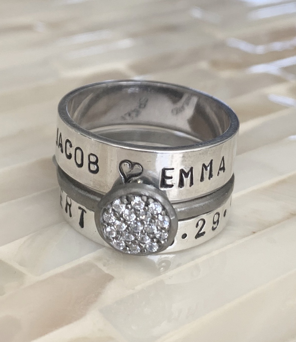 Custom Family Name Stacking Ring Set | kandsimpressions