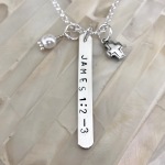 religious necklace- personalized cross- bible verse