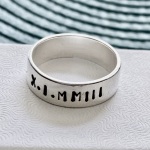 roman numerals ring- wedding date, graduation, anniversary, gift for him