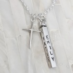 religious mom necklace, cross, name of children