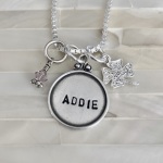 Irish Clover Personalized necklace- birthstone name