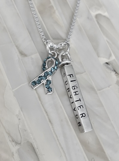 personalized ovarian cancer awareness necklace