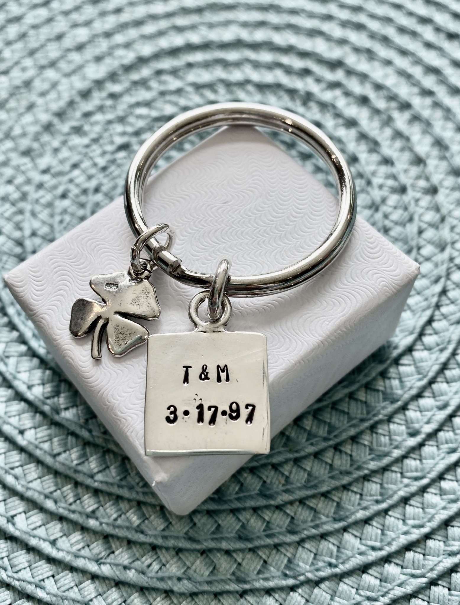 anniversary gift- Irish, clover keychain