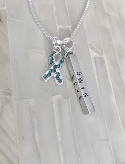 ovarian, cervical cancer necklace- survivor gift